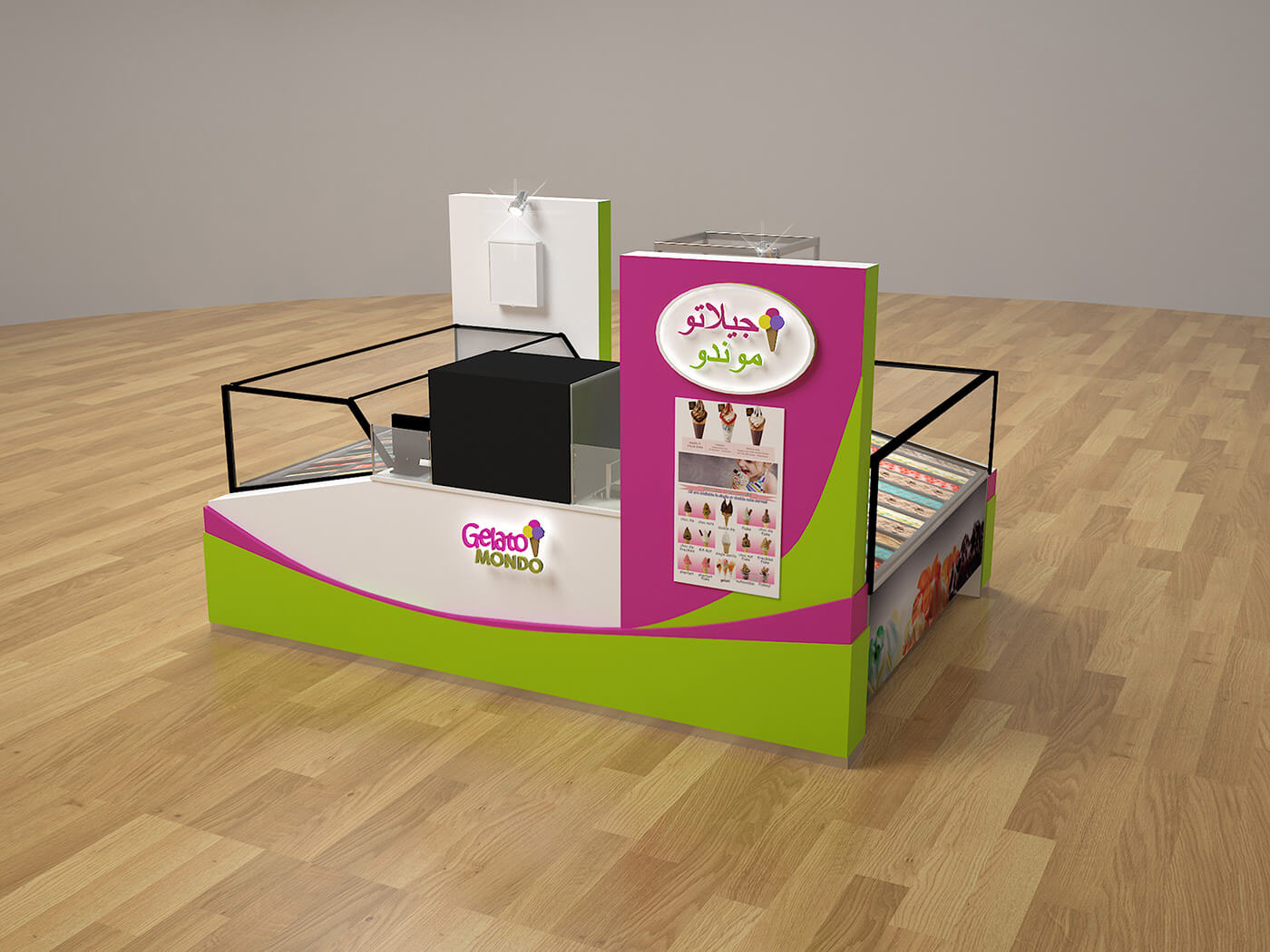 gelato display booth 