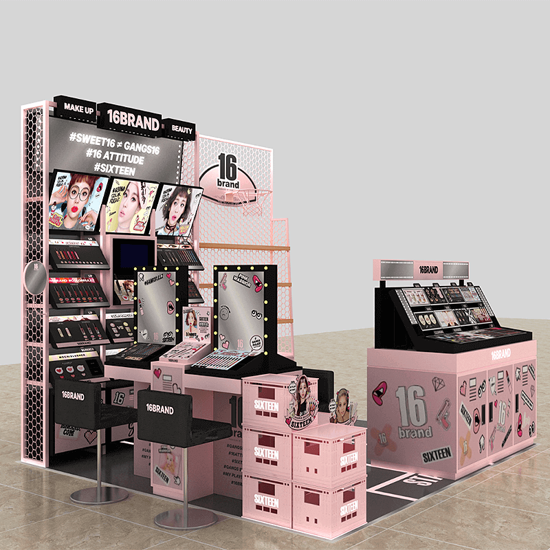 makeup display shelf