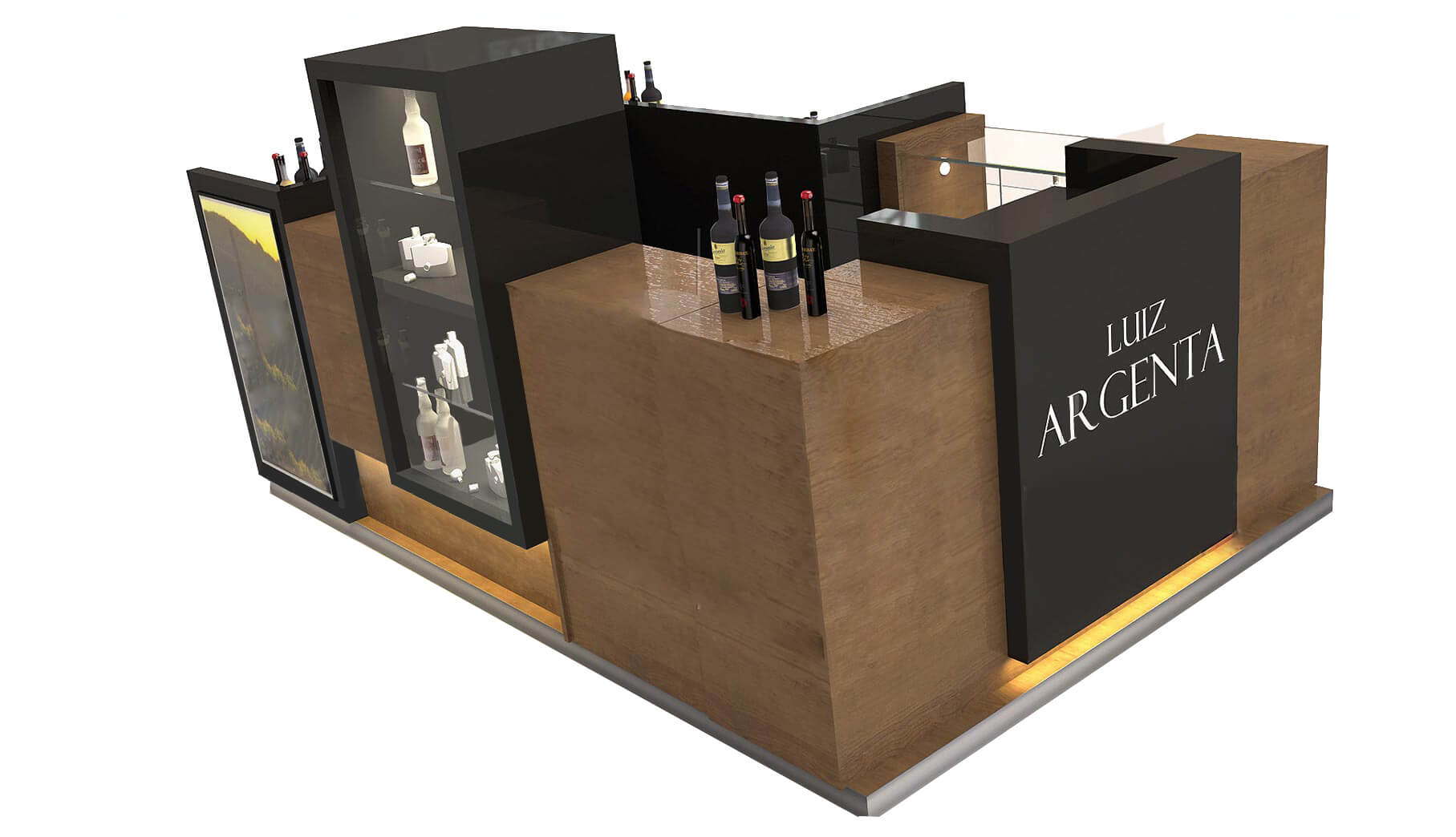juice wine display cabinet