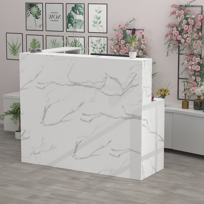 L Shape Wood Reception Desk
