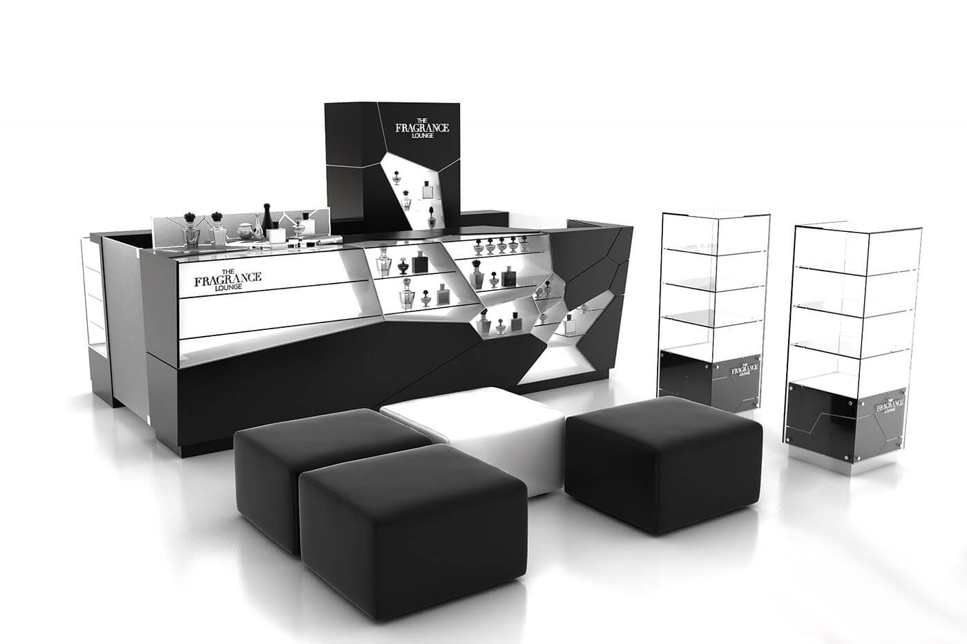 perfume display kiosk 