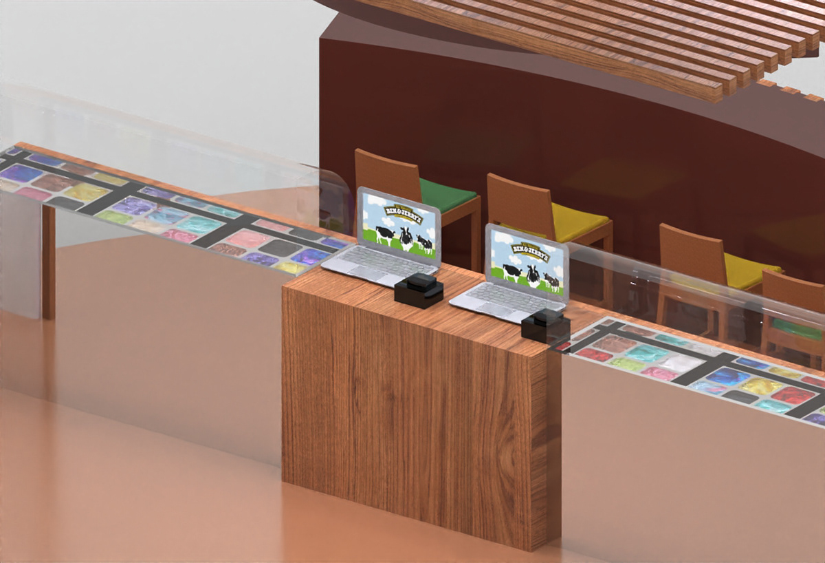 Ant Ice Cream Display Counter