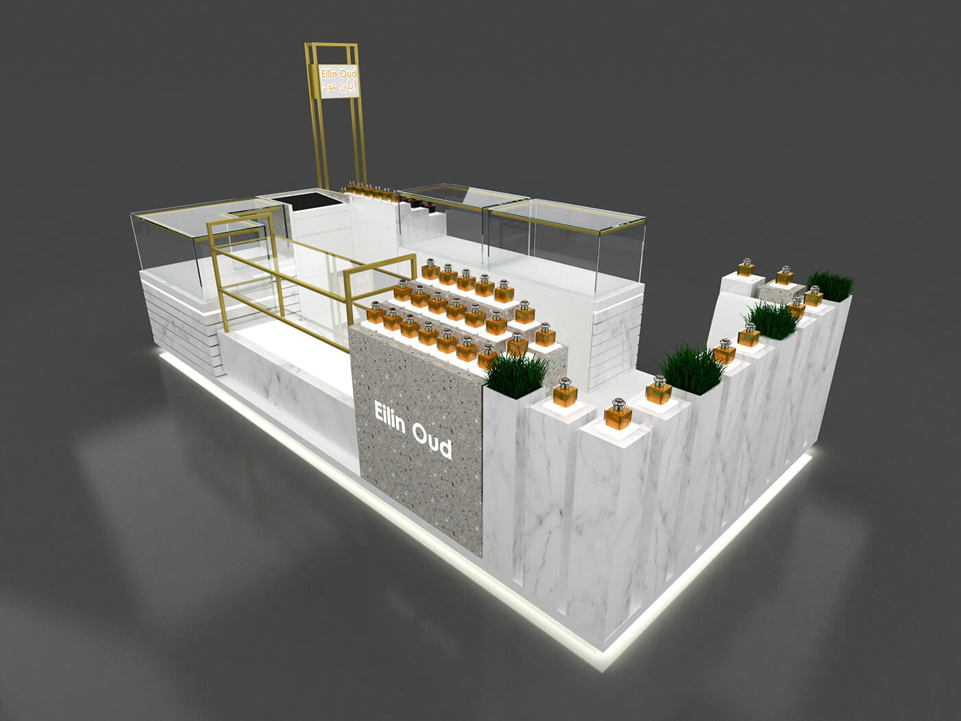 perfume display kiosk 