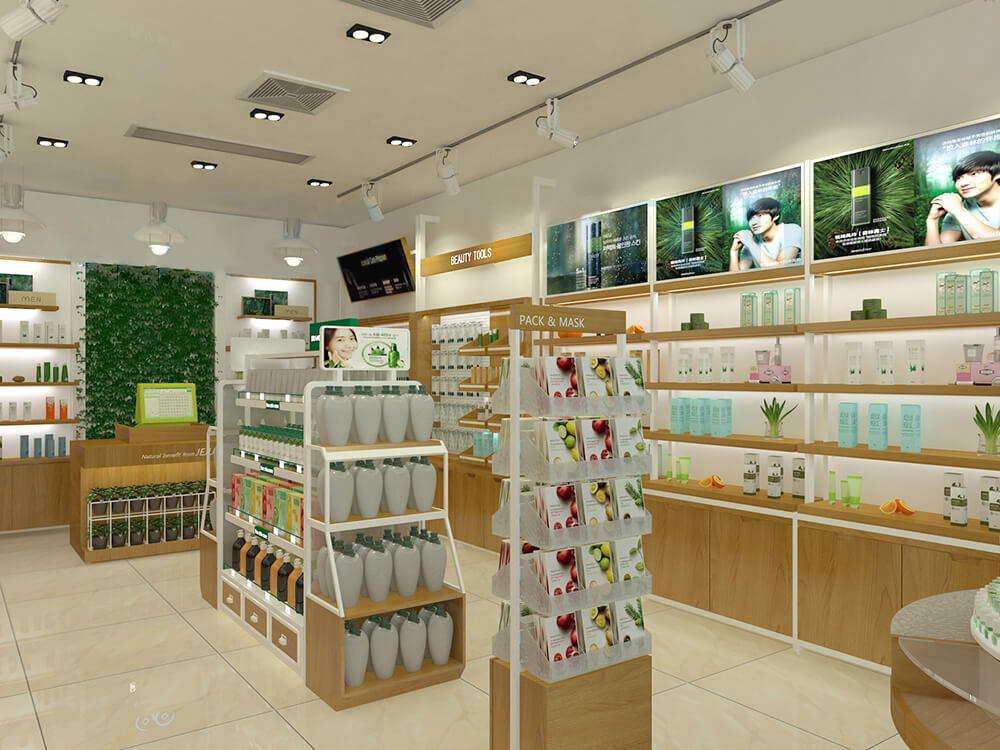 makeup shop showcases