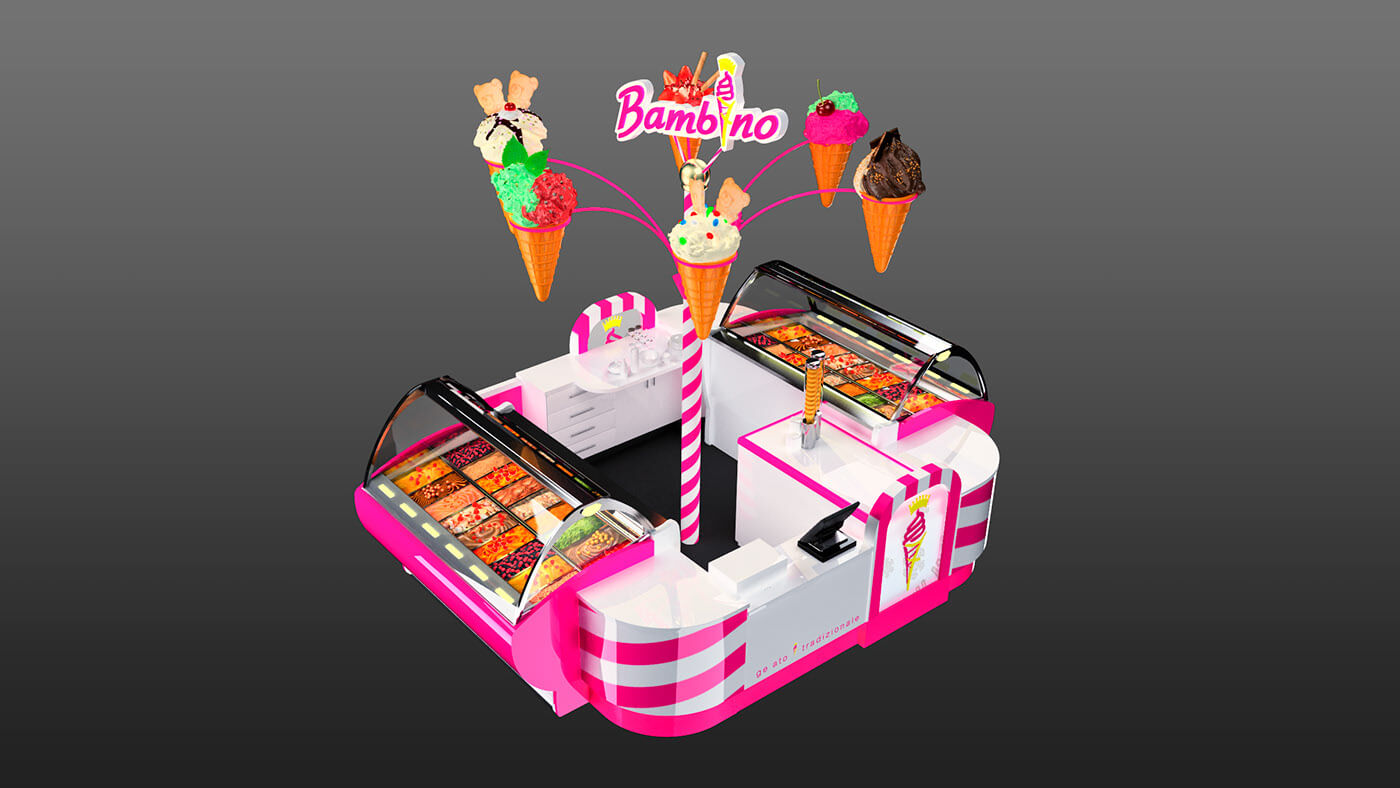 yogurt display booth 