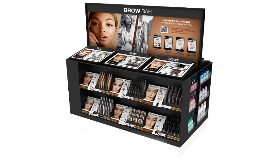 makeup display counter