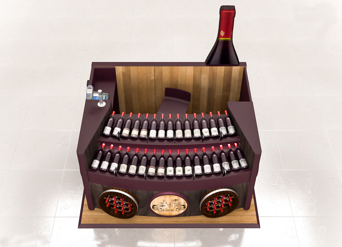wine display counter