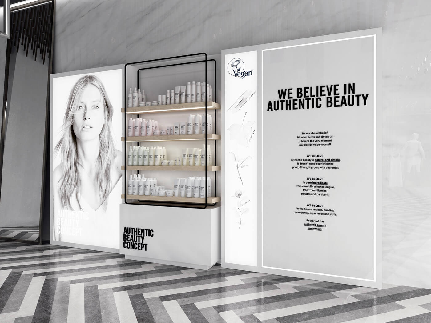 makeup display showcase