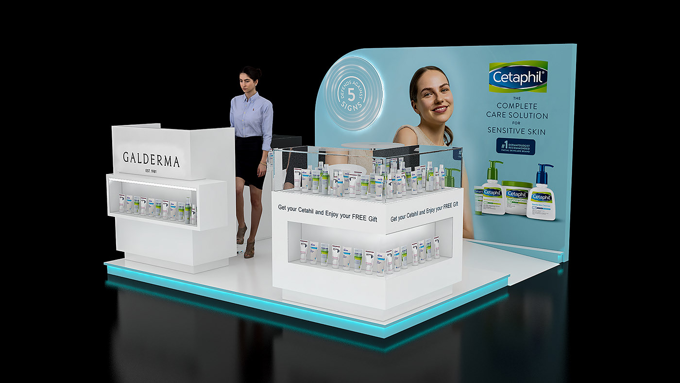 skincare display kiosk 