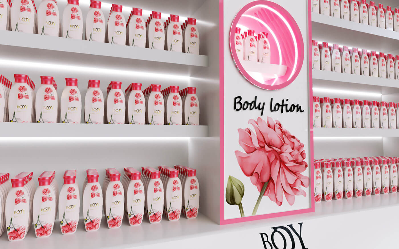 cosmetic display showcase