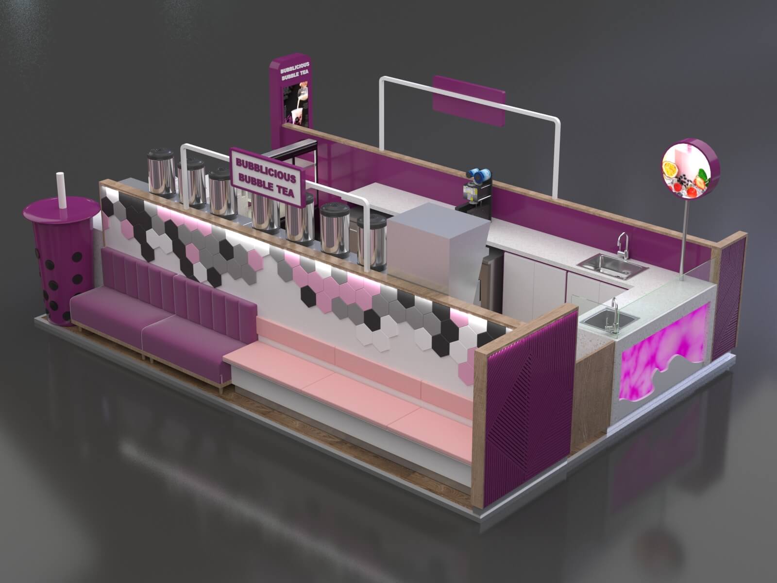 mall smoothie booth 