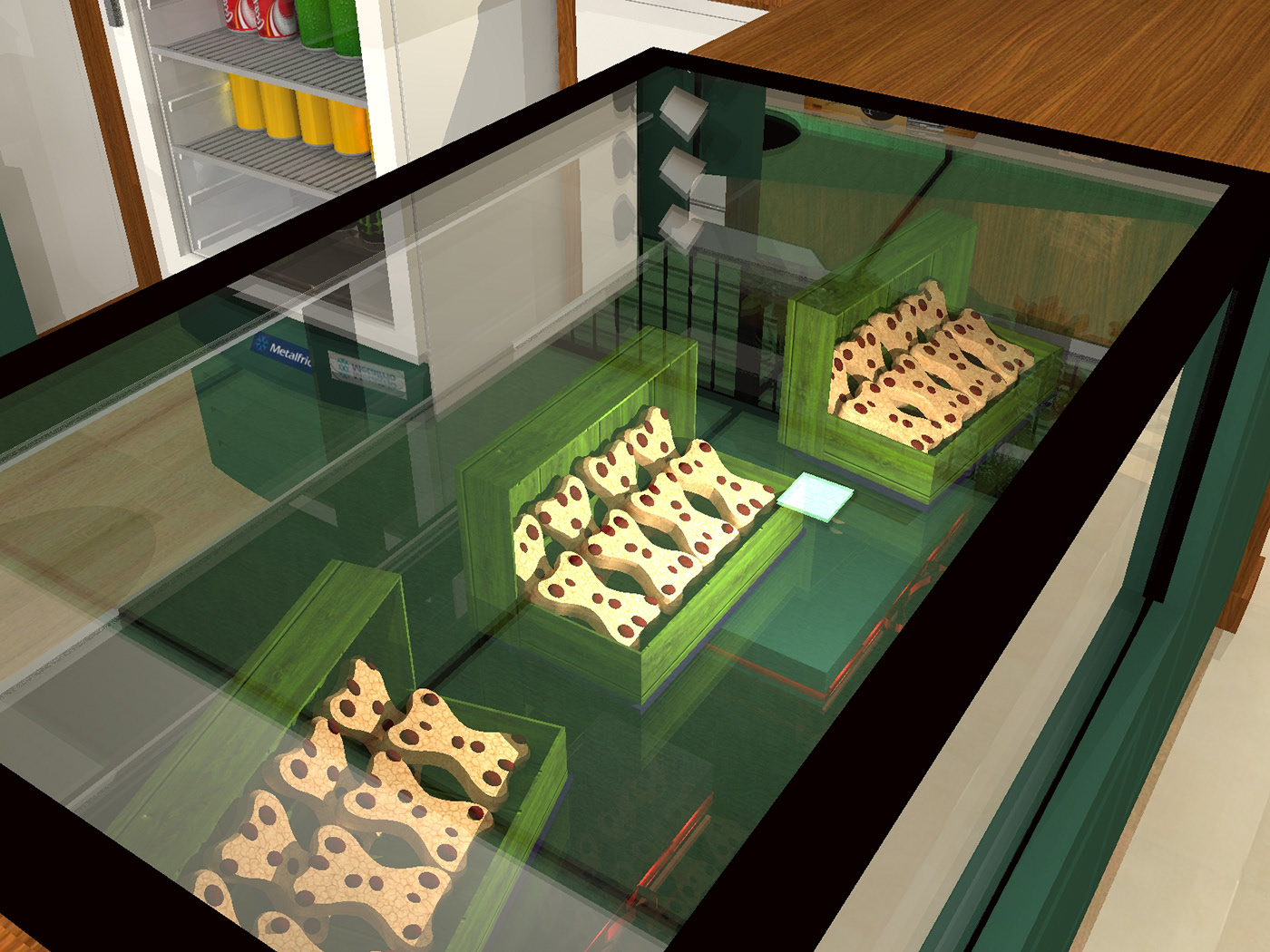 Ant Display Bakery Retail Food Stall