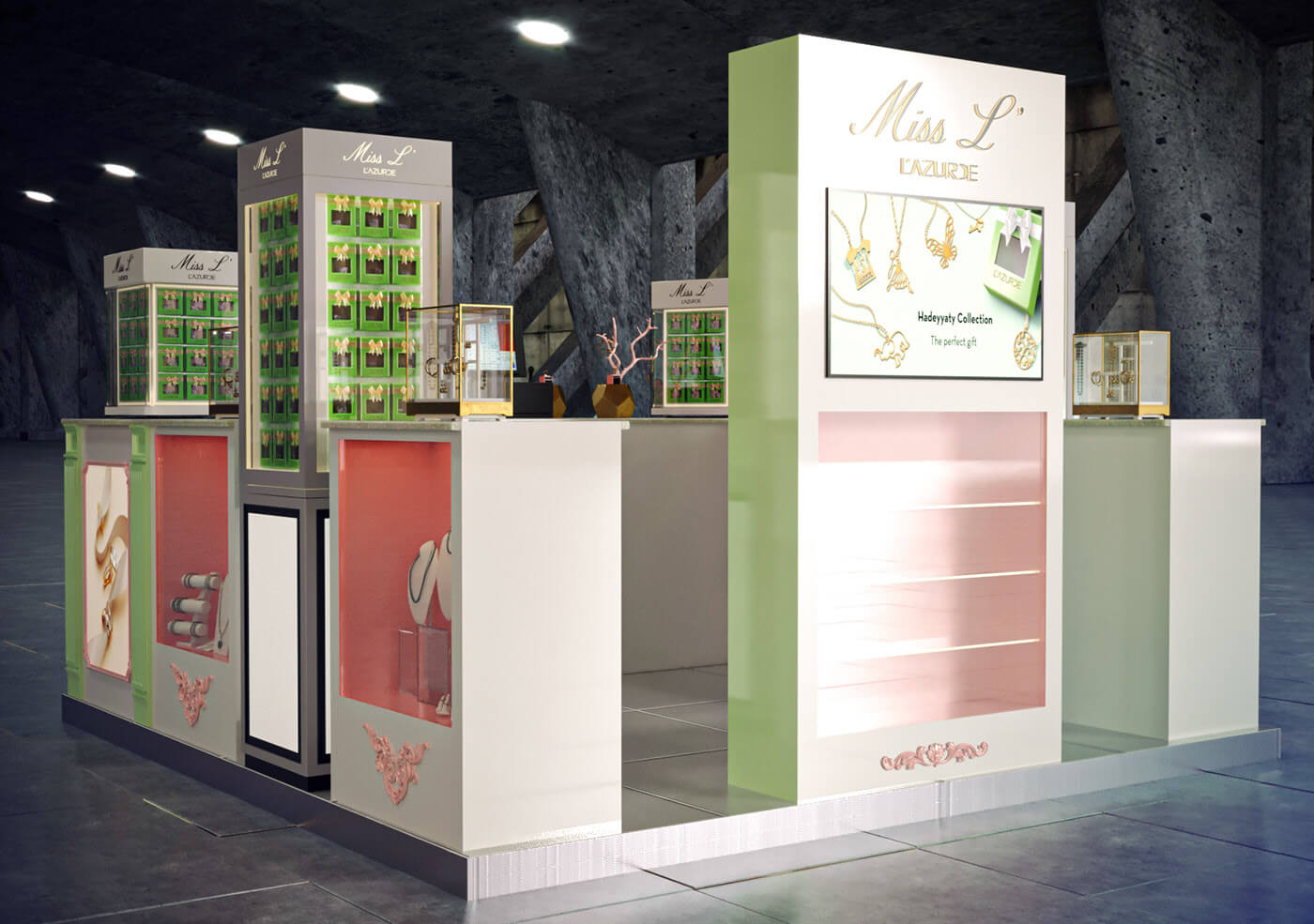 perfume display showcase 