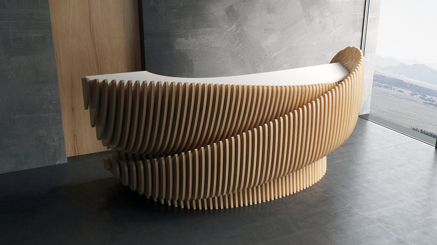 curved shape reception desk 