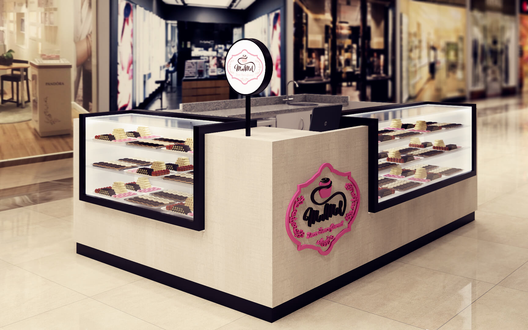 dessert display kiosk 