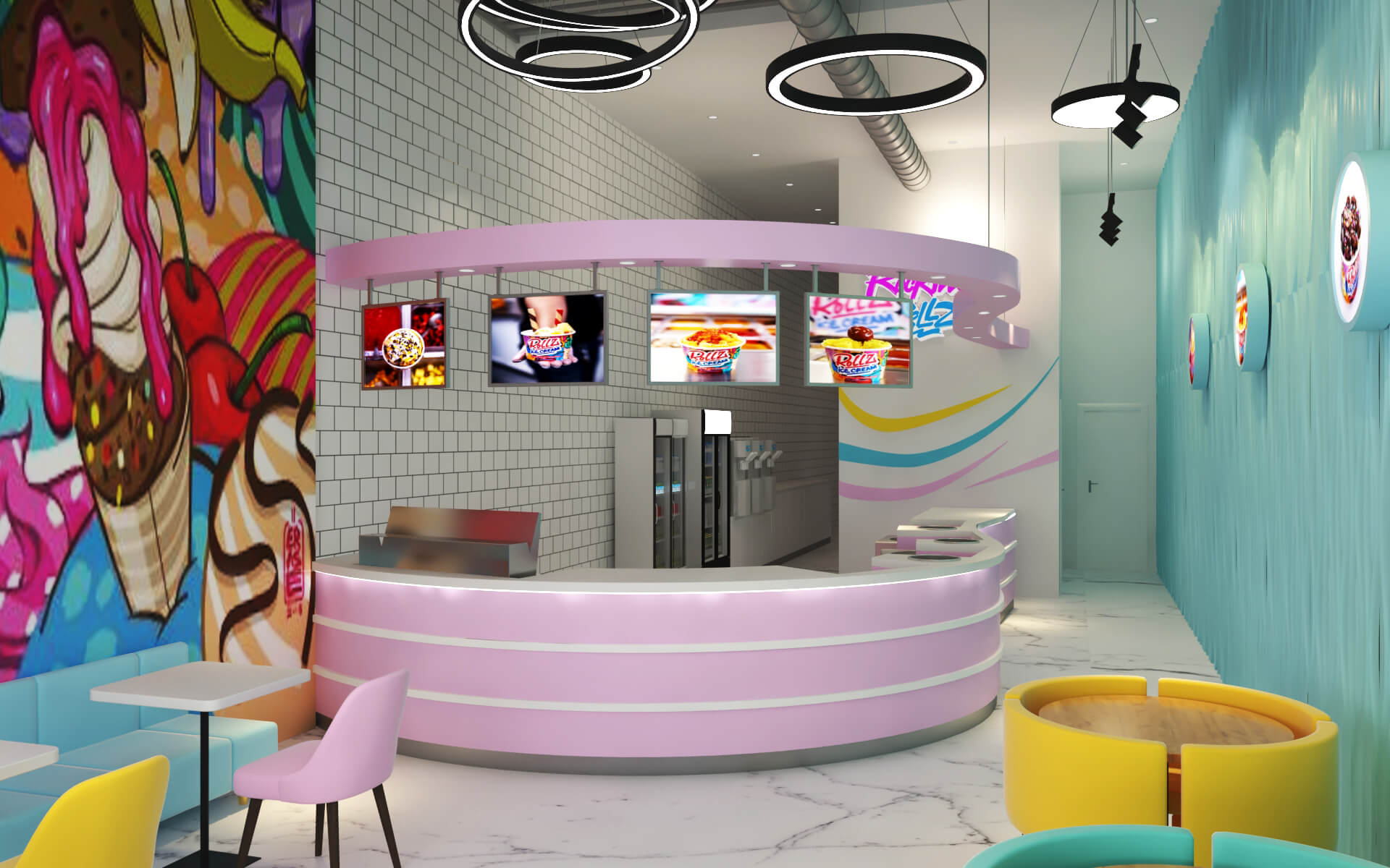ice cream shop design 