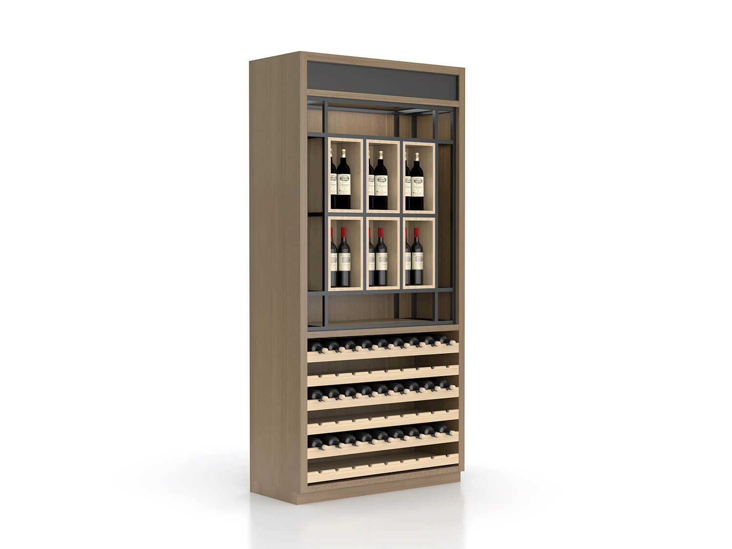 red wine display showcase