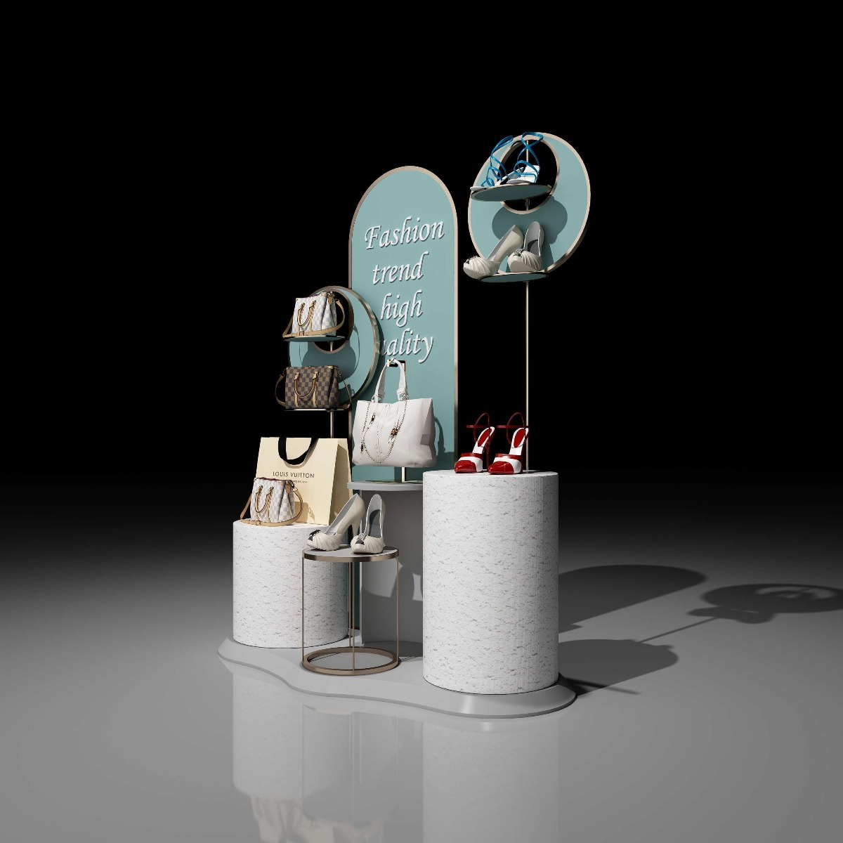shoes handbag display rack
