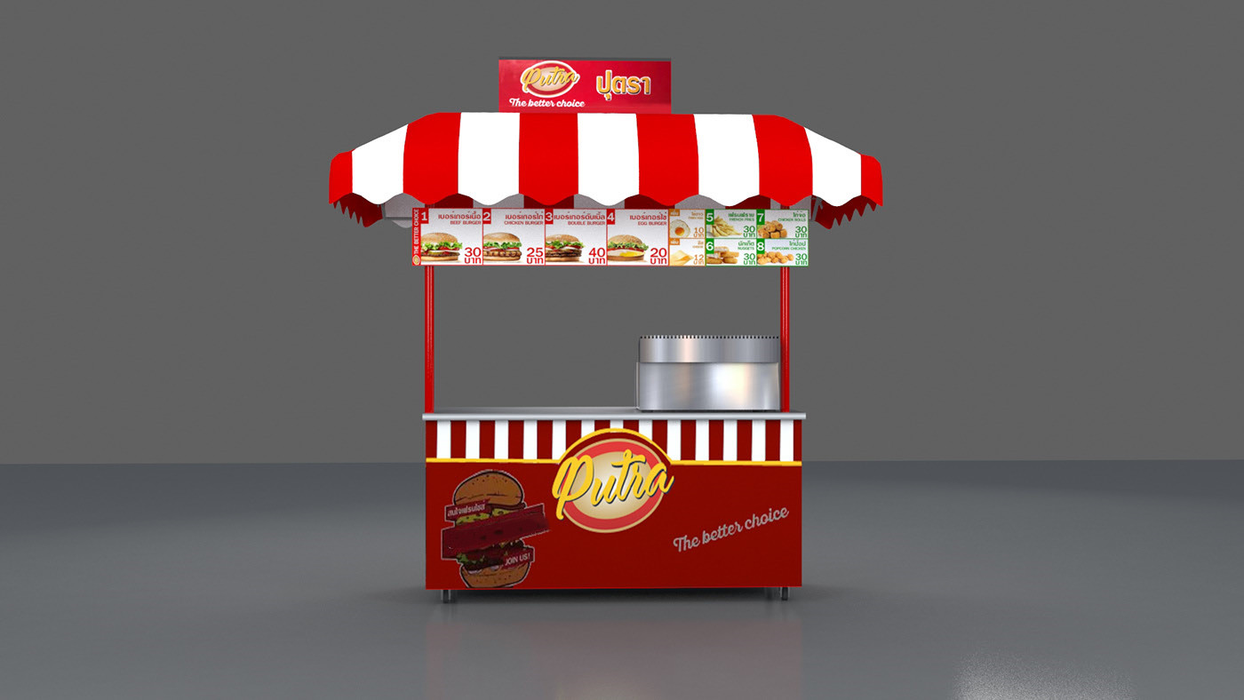 Cute Burger Food Cart