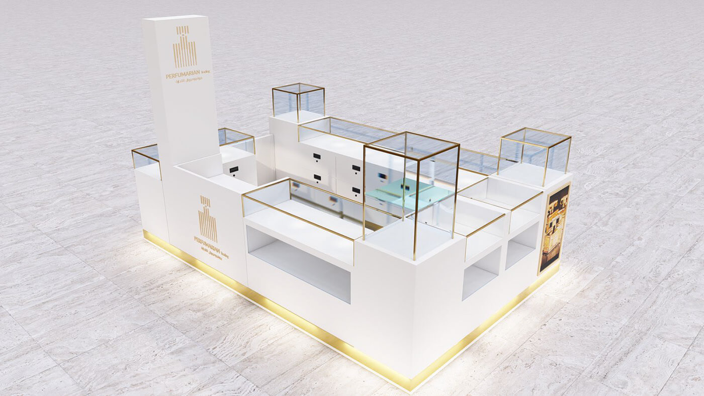 perfume display kiosk 
