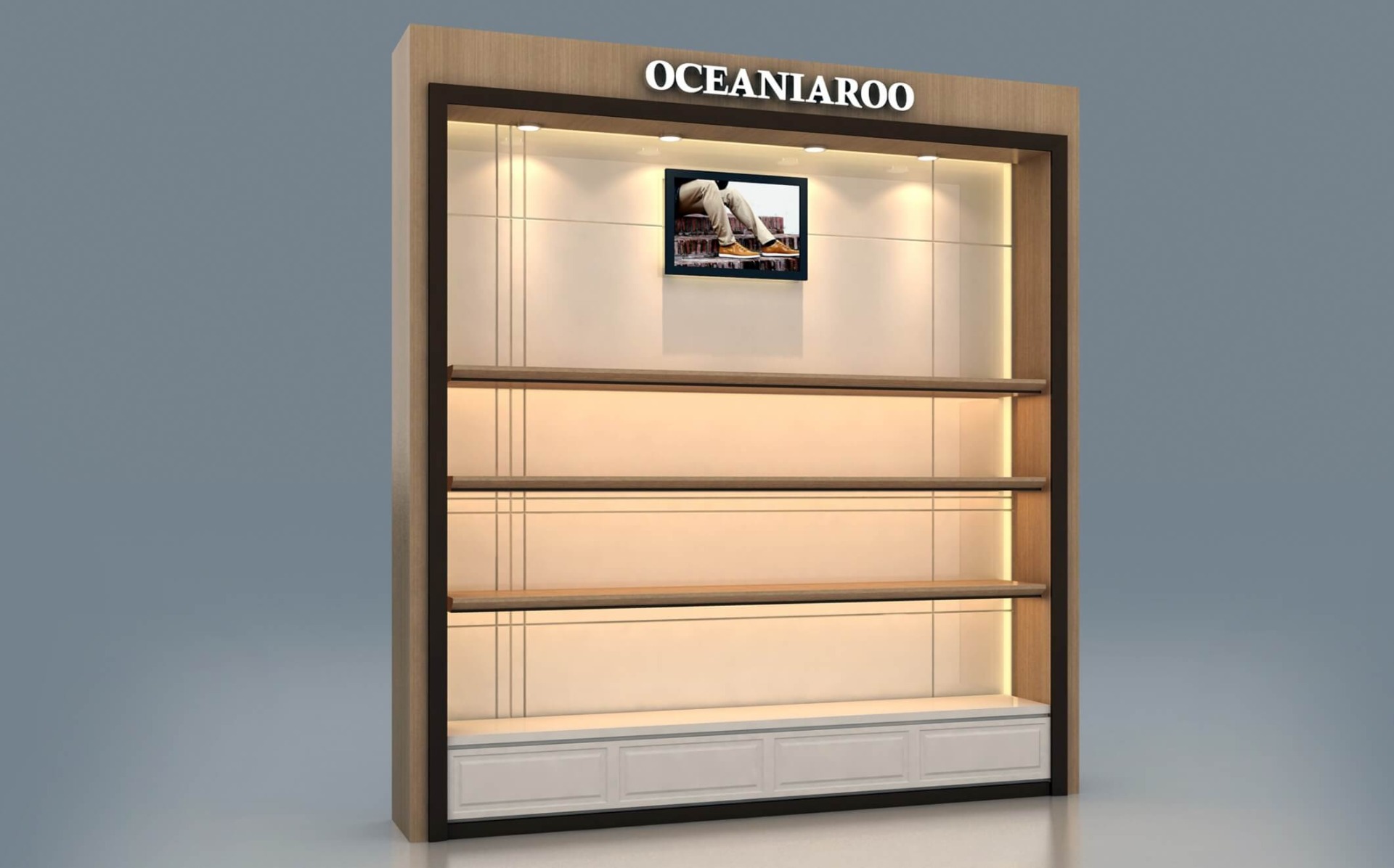 shoes shop display showcase