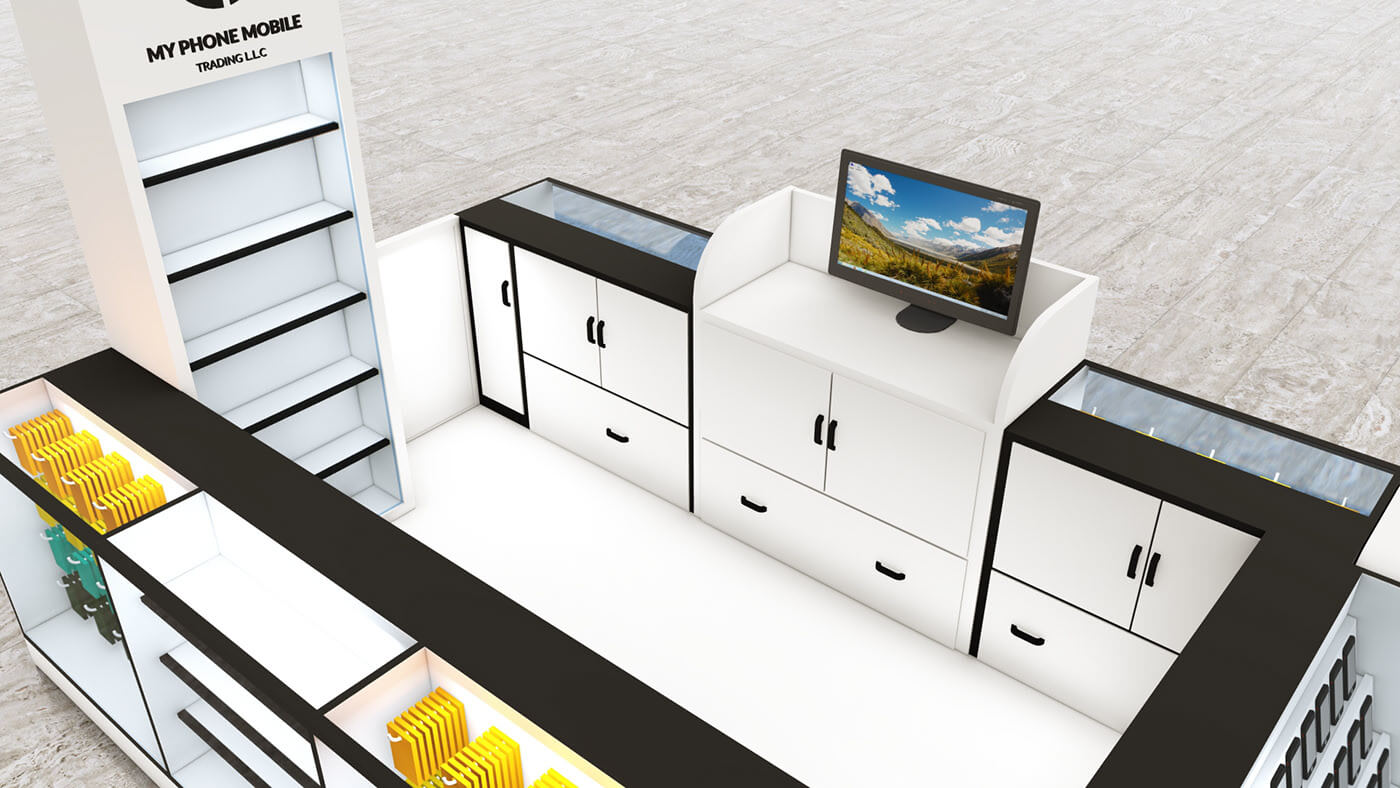 mobile phone display cabinet