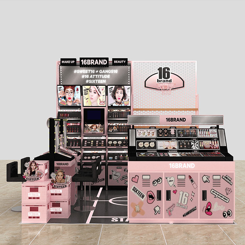makeup display showcase