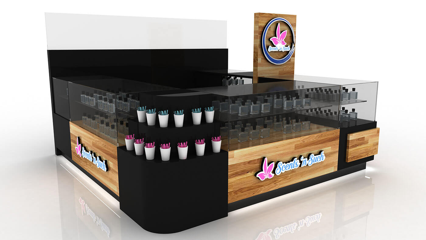 perfume display kiosk