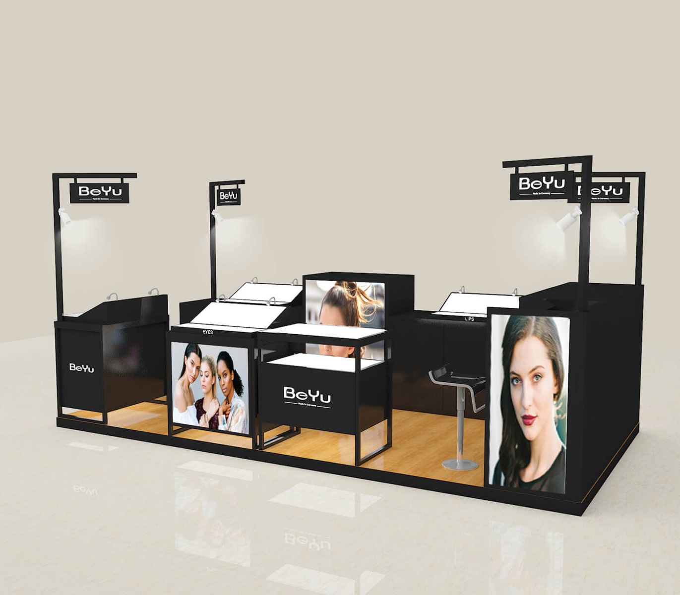 makeup display booth 