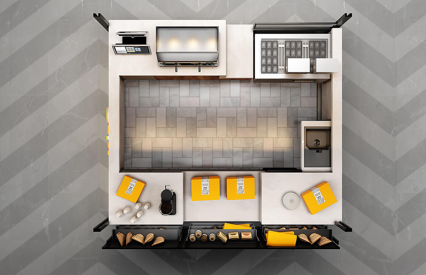 coffee mall booth 