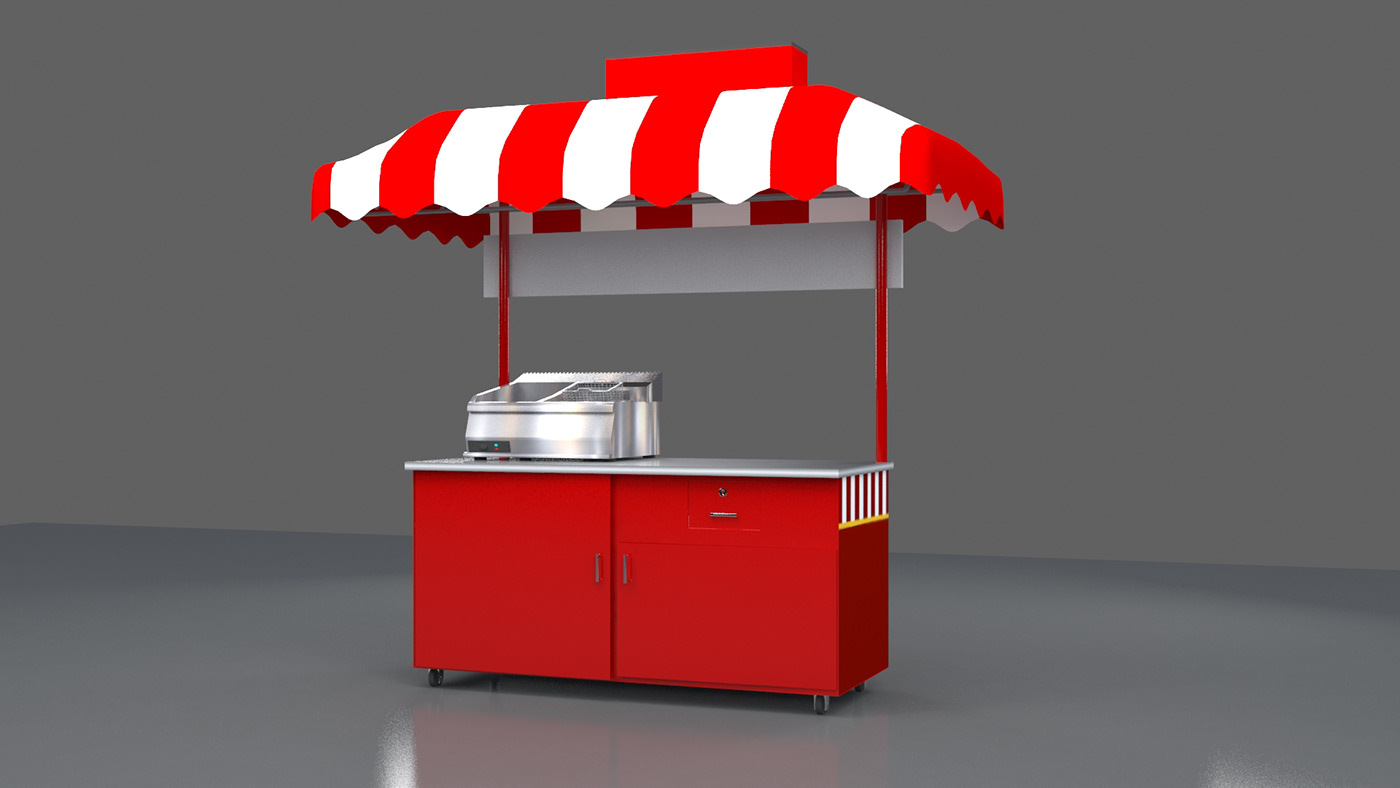 Cute Burger Food Cart
