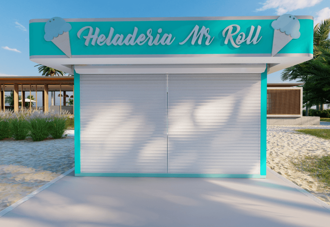 Cute Ice Cream Roll Outdoor Kiosk 