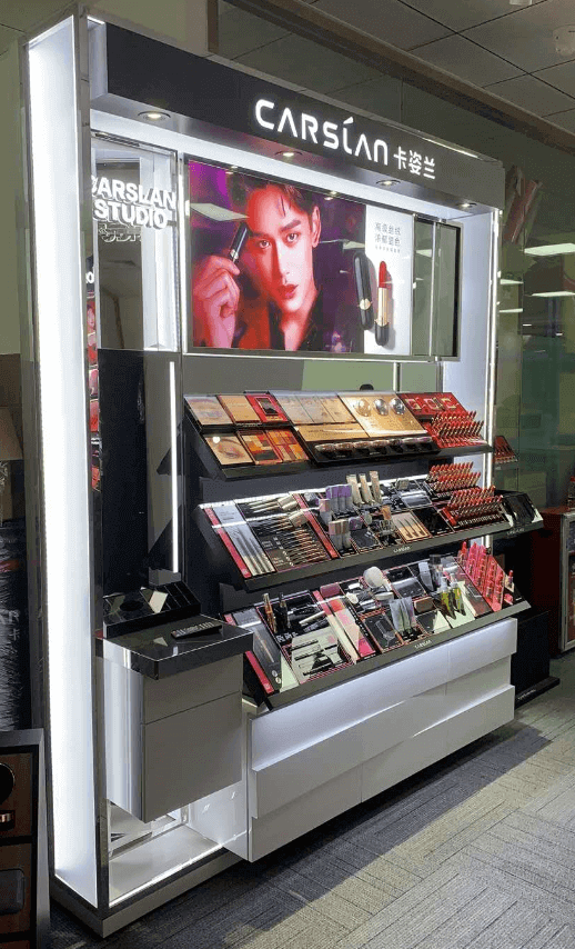 makeup wall showcase
