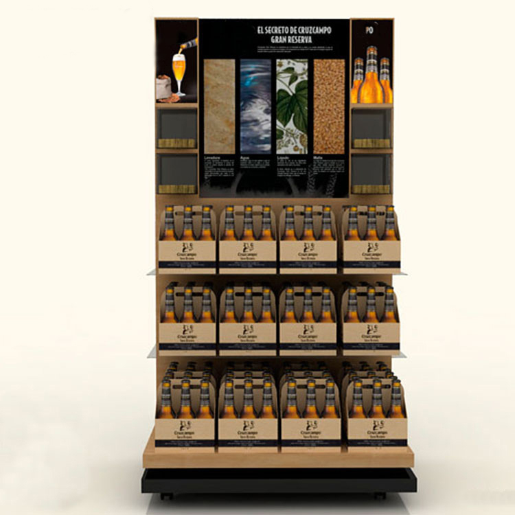 juice food beer display furniture