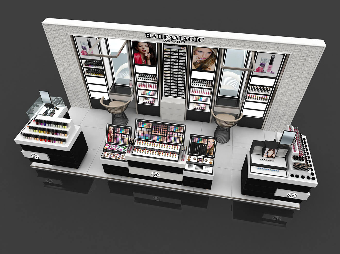 makeup display counter 