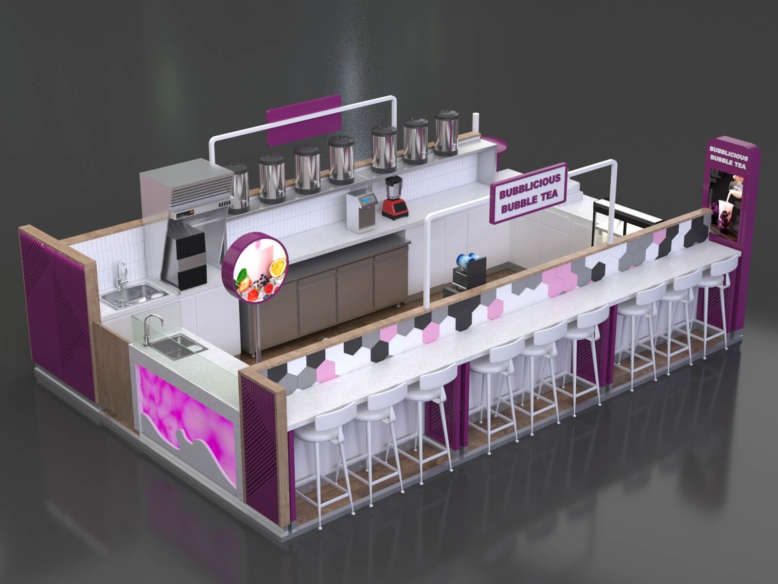 mall tea booth 