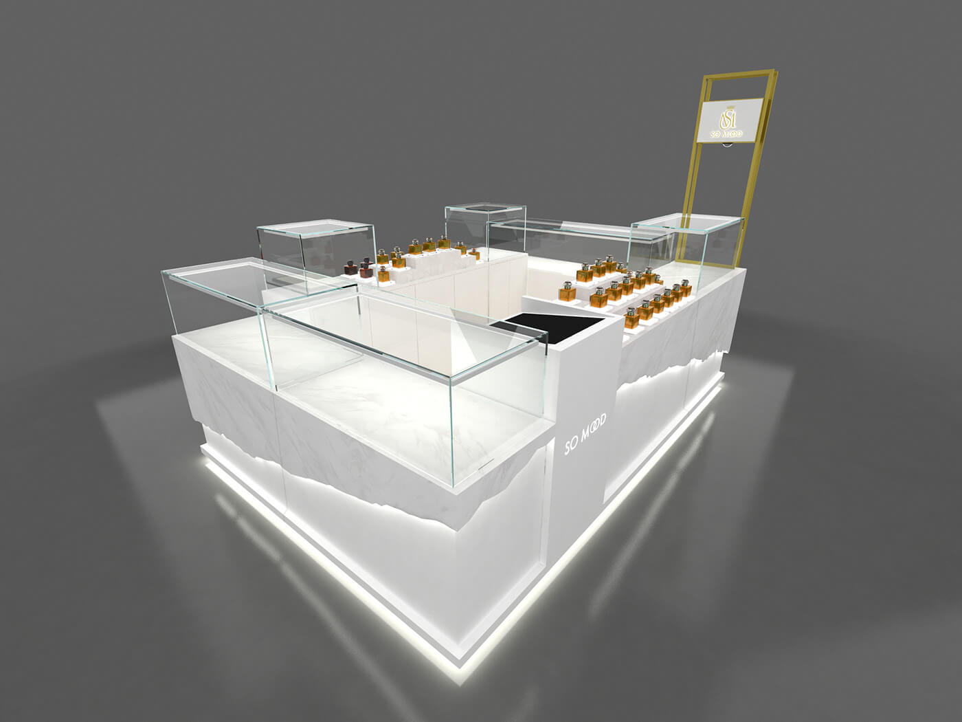 perfume display showcase 