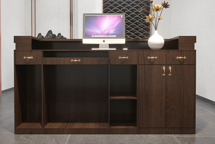 back side of reception desk