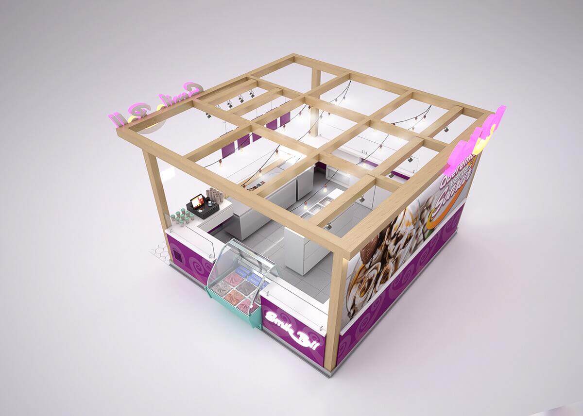 mall food booth design