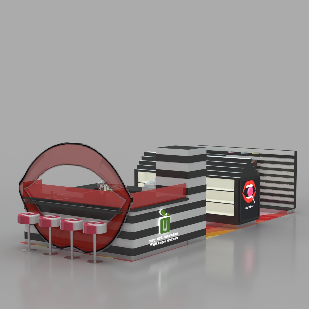 mouth-shape bar counter