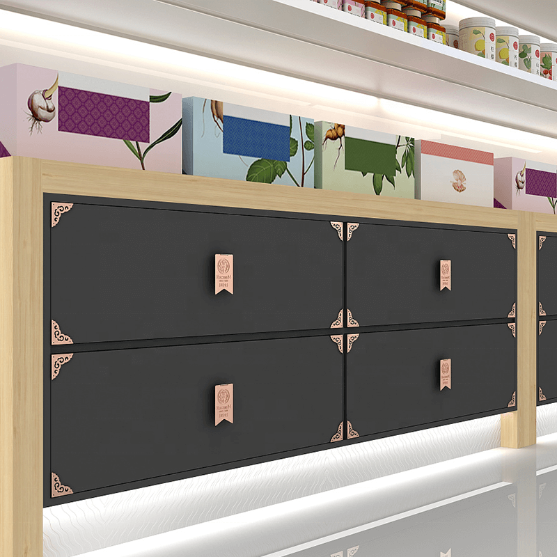 skincare display showcase