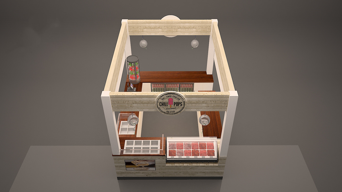 wooden ice cream kiosk 