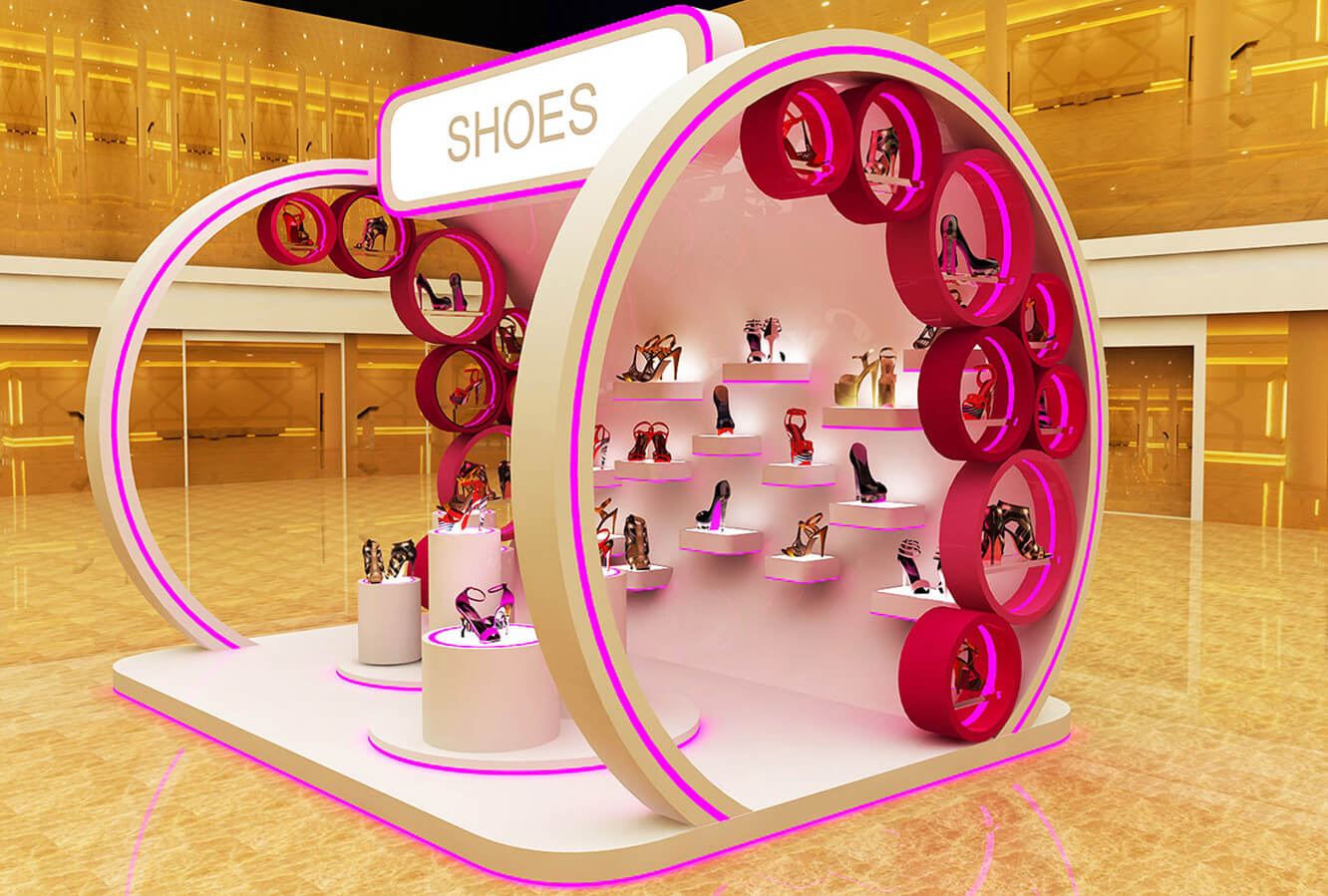 shoes kiosk in mall 