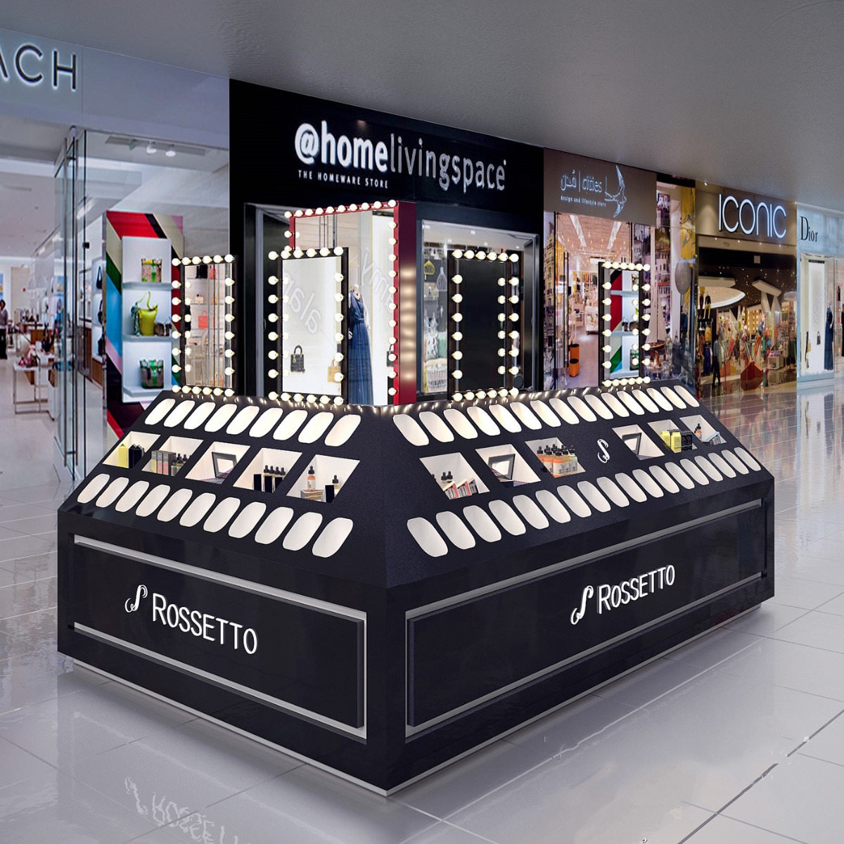 makeup display booth 