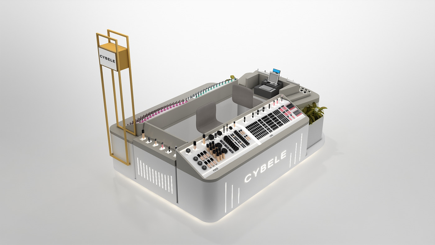 makeup display booth 