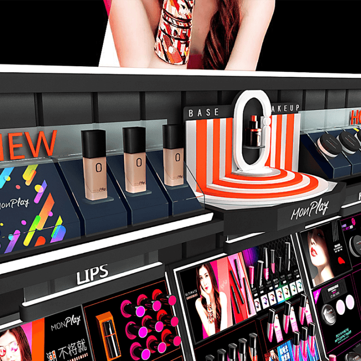 makeup retail display booth