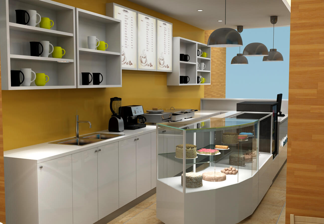 dessert shop counter
