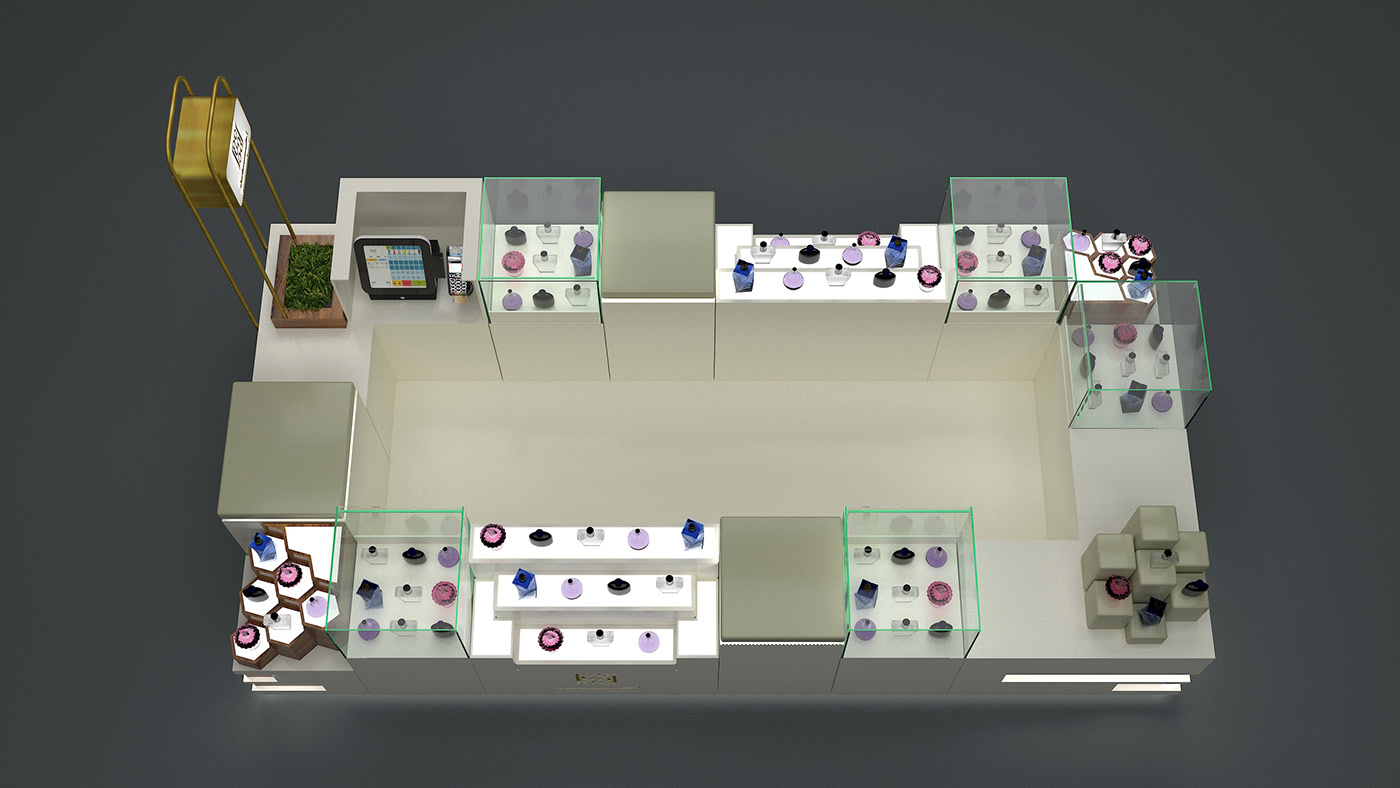 perfume display showcase 