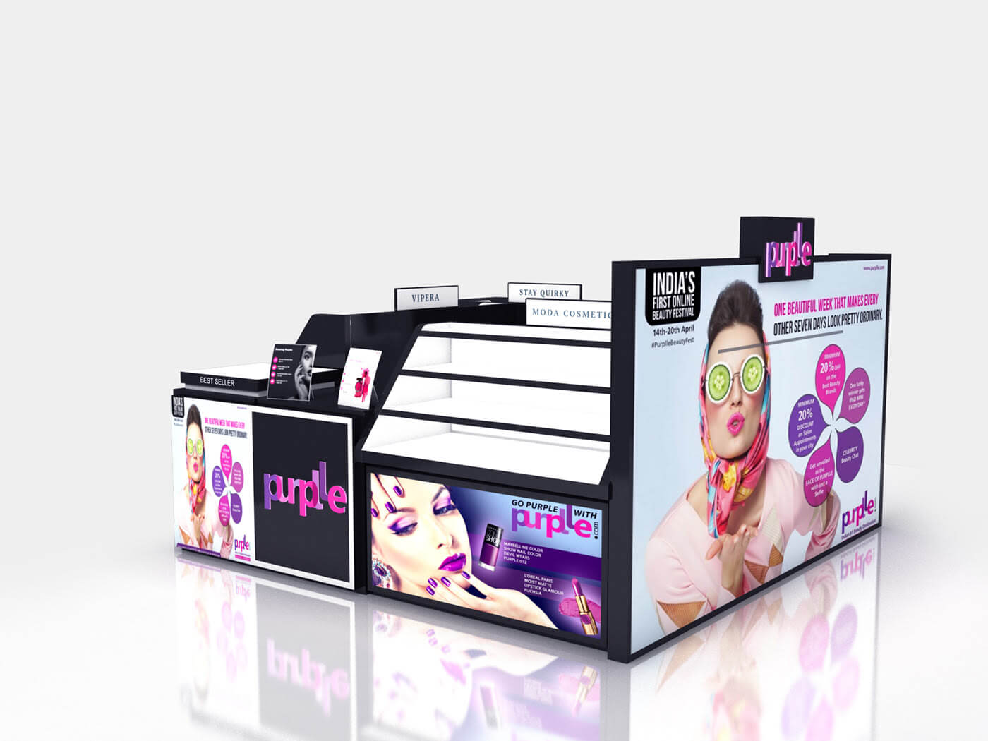 makeup display counter 