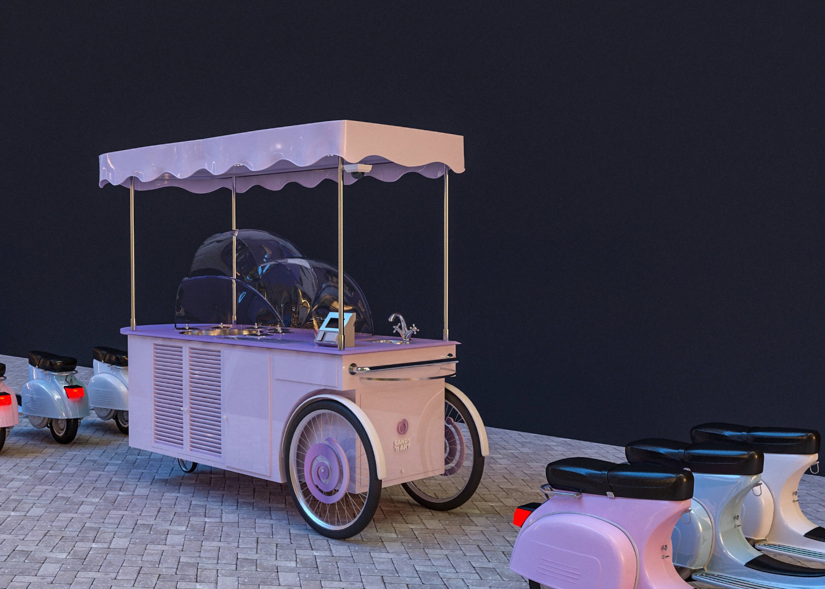 chocolate display cart